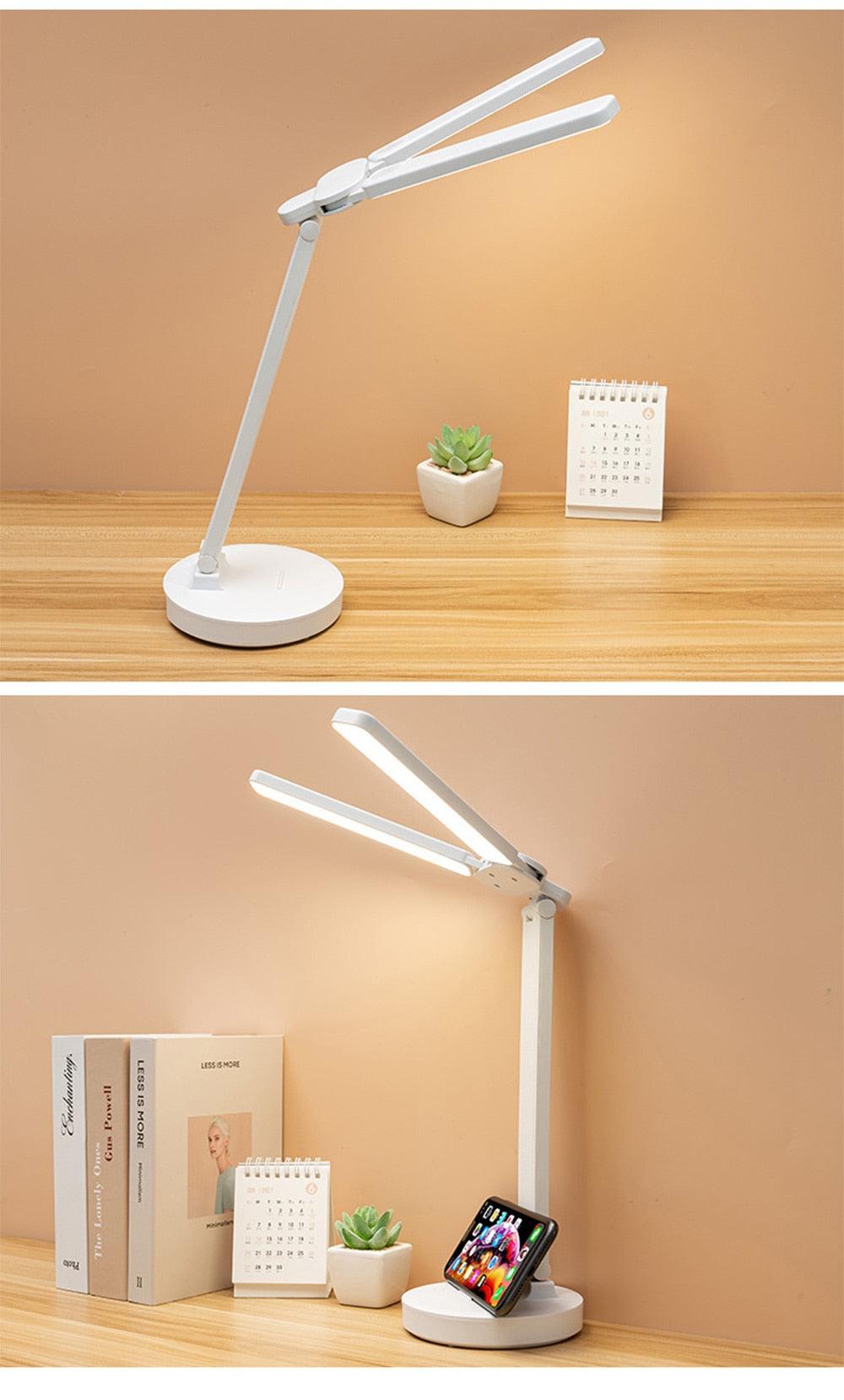 Lámpara de lectura LED plegable de doble tapa para estudio y decoración