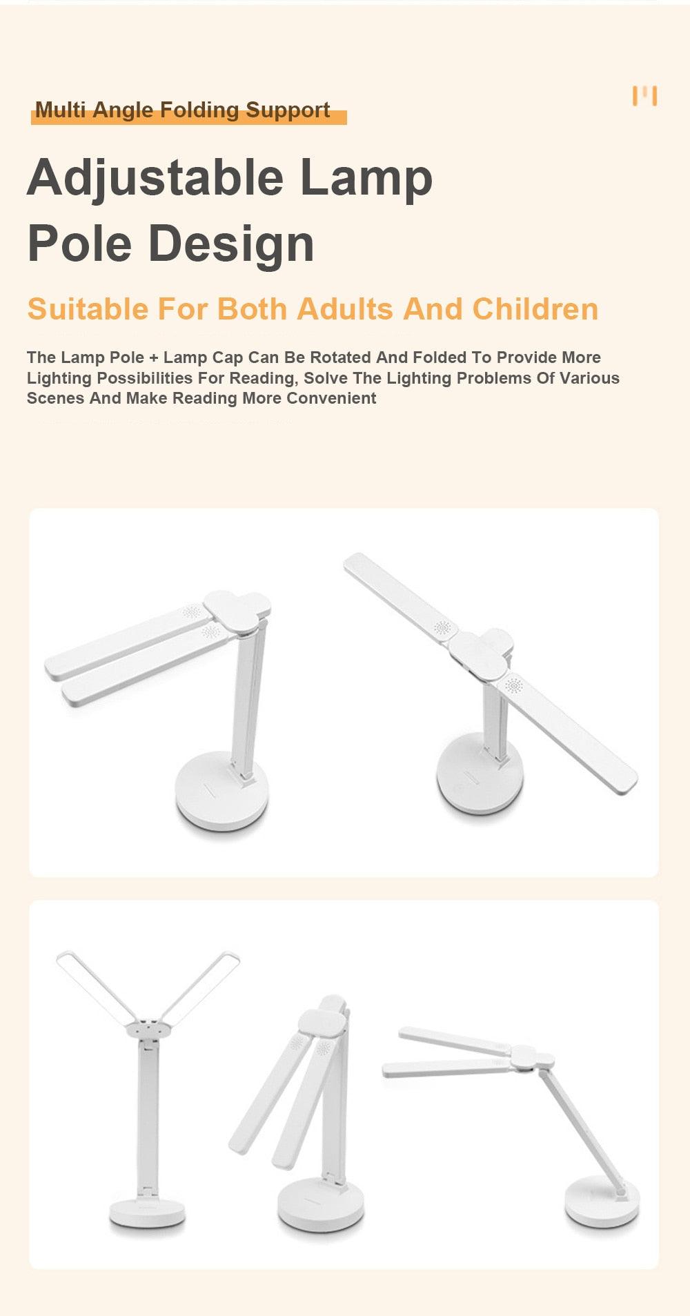Lámpara de lectura LED plegable de doble tapa para estudio y decoración