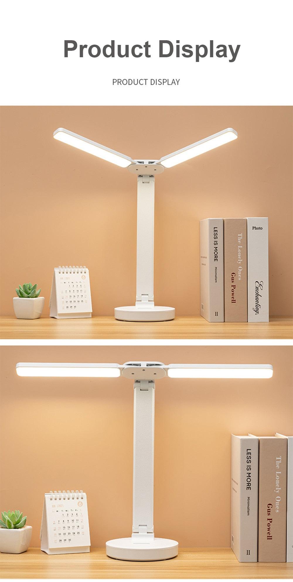 Lámpara de lectura LED plegable de doble tapa para estudio y decoración