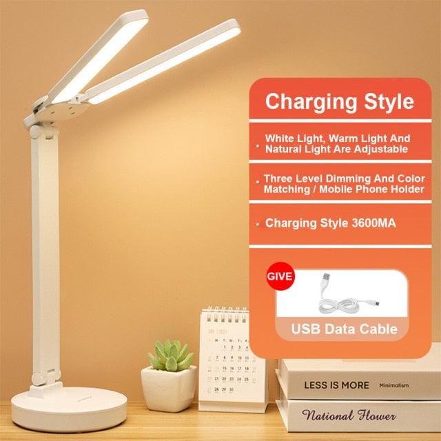 Lámpara de lectura LED plegable de doble tapa para estudio y decoración