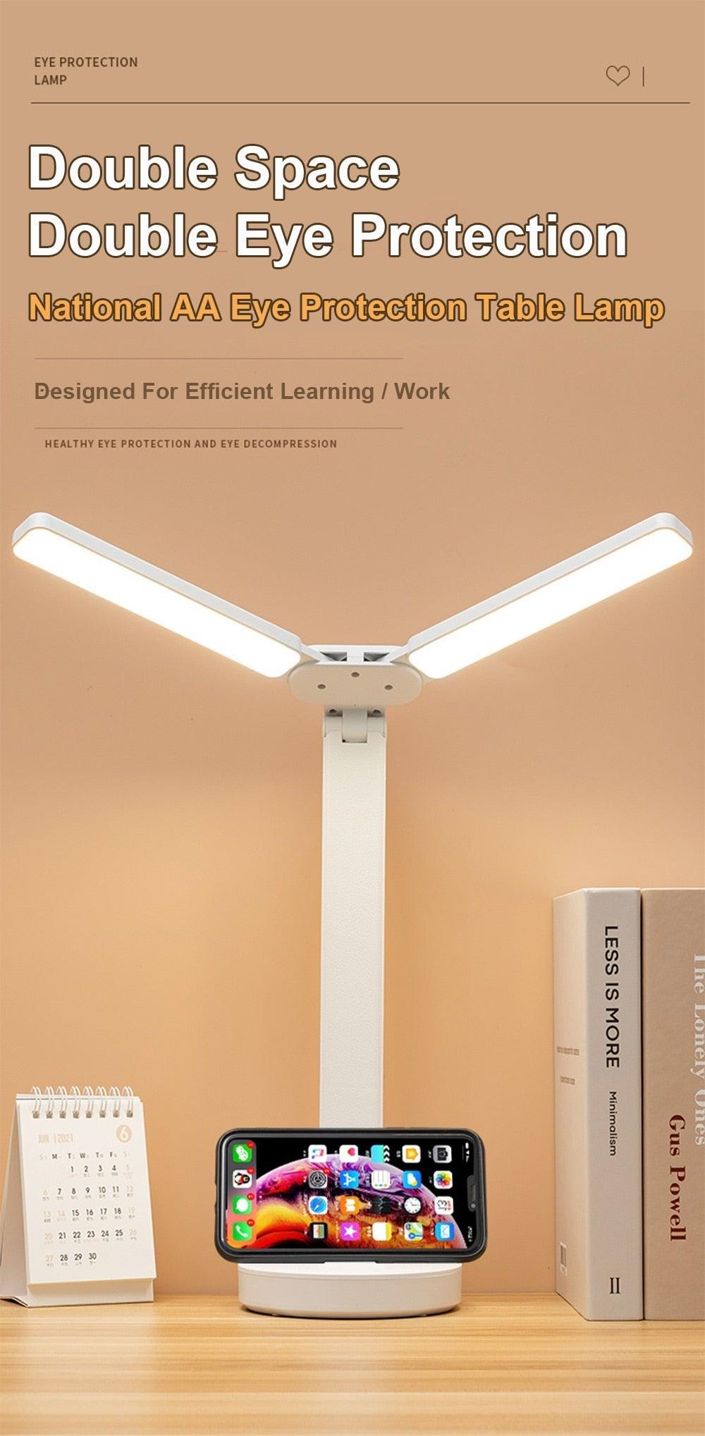 Lámpara de lectura LED plegable de doble tapa para estudio y decoración