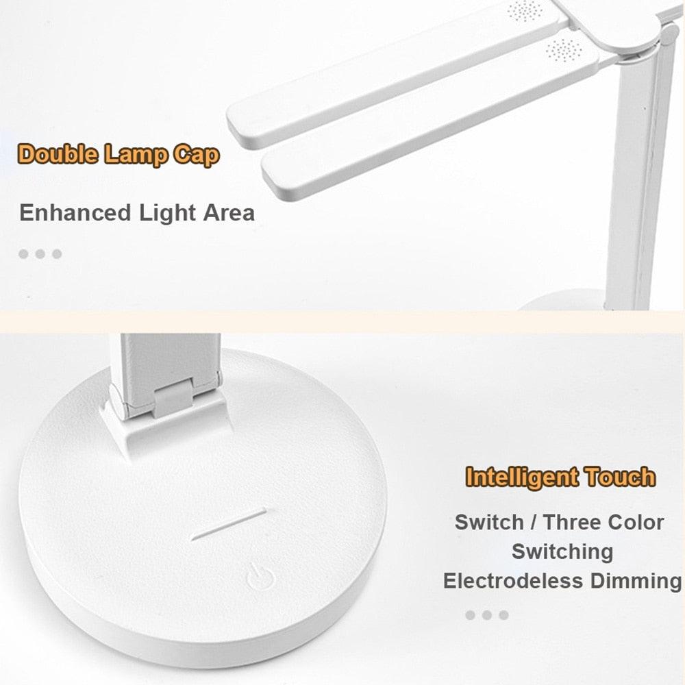 Lámpara de lectura LED plegable de doble tapa para estudio y decoración