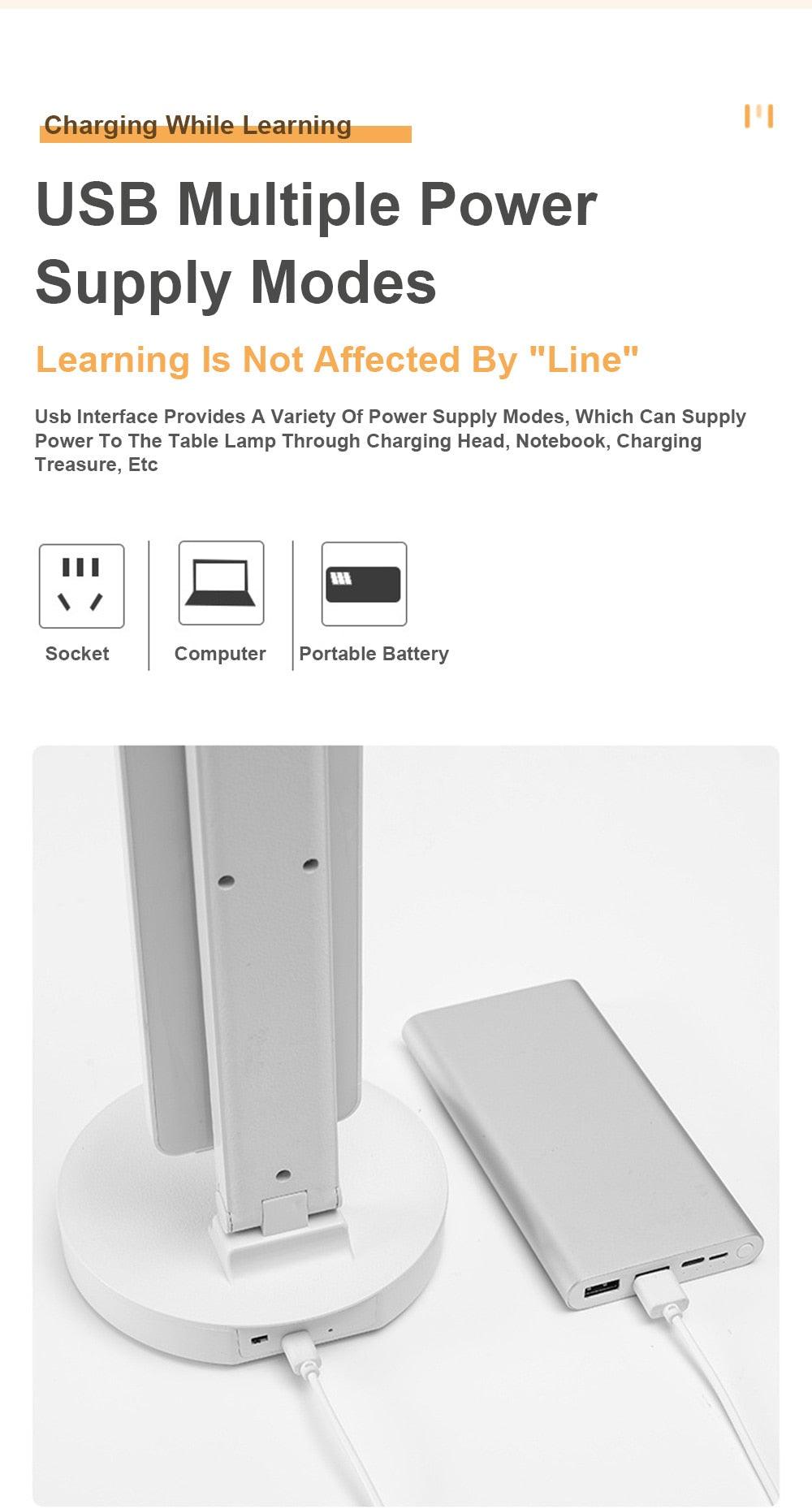 Lámpara de lectura LED plegable de doble tapa para estudio y decoración