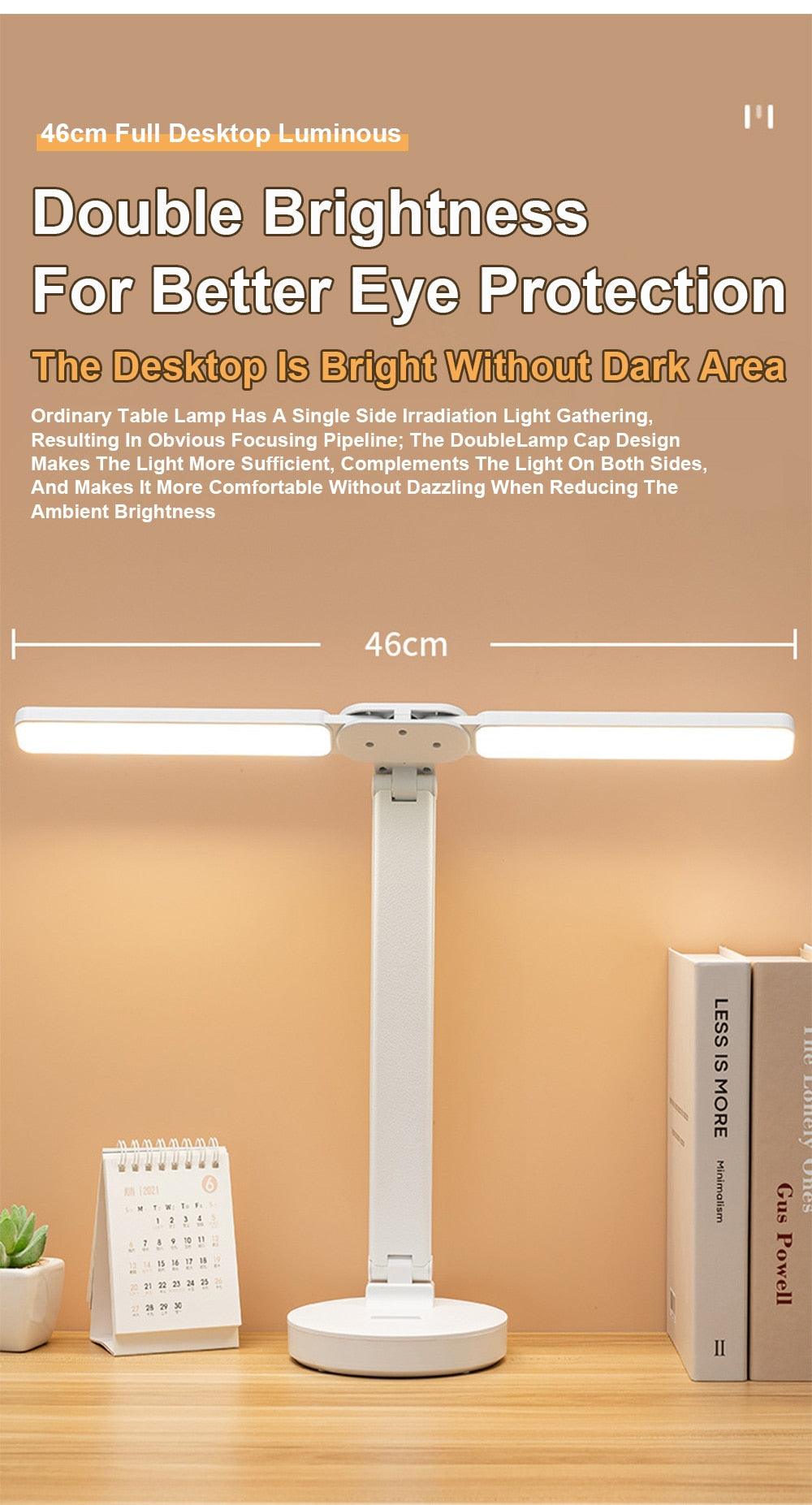 Lámpara de lectura LED plegable de doble tapa para estudio y decoración