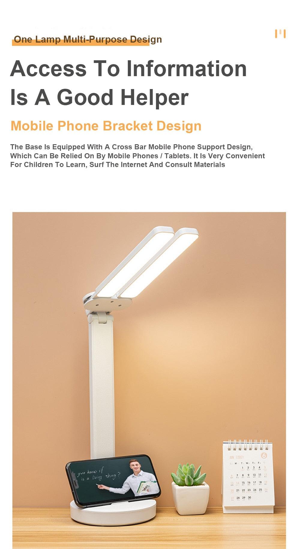 Lámpara de lectura LED plegable de doble tapa para estudio y decoración