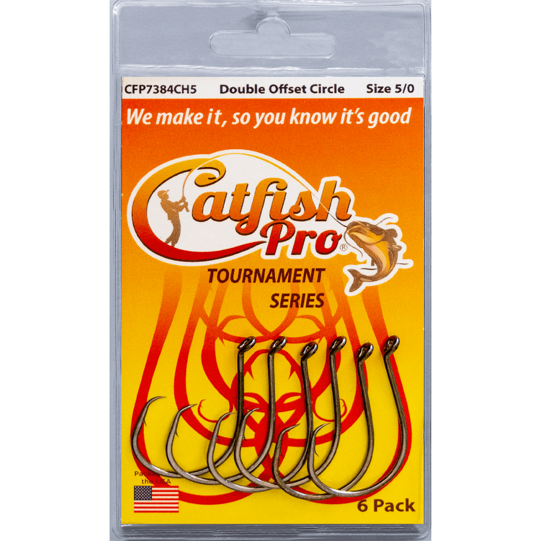 Premium 5/0 Double Offset Circle Hooks for Catfish - Korvel