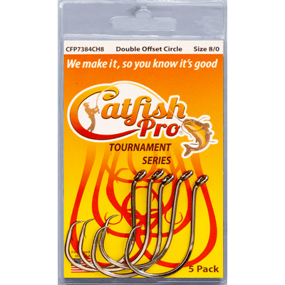 Premium 8/0 Double Offset Circle Hooks for Catfishing - Korvel