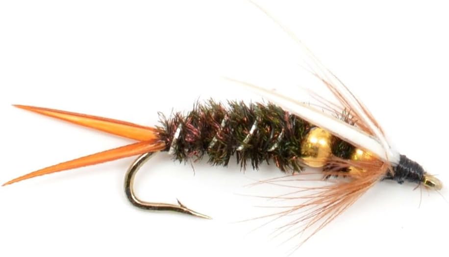 Mouches de pêche à la mouche Double Bead Prince Nymph - Taille 10 (Pack de 6)
