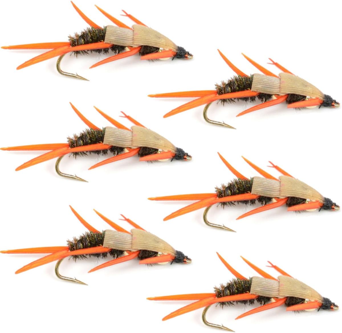Premium Double Bead Peacock Stonefly Nymphs - 6 Pack for Trout & Bass Fishing - Size 10 - Korvel