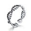 Anillo oxidado de plata esterlina 925 elegante para mujeres