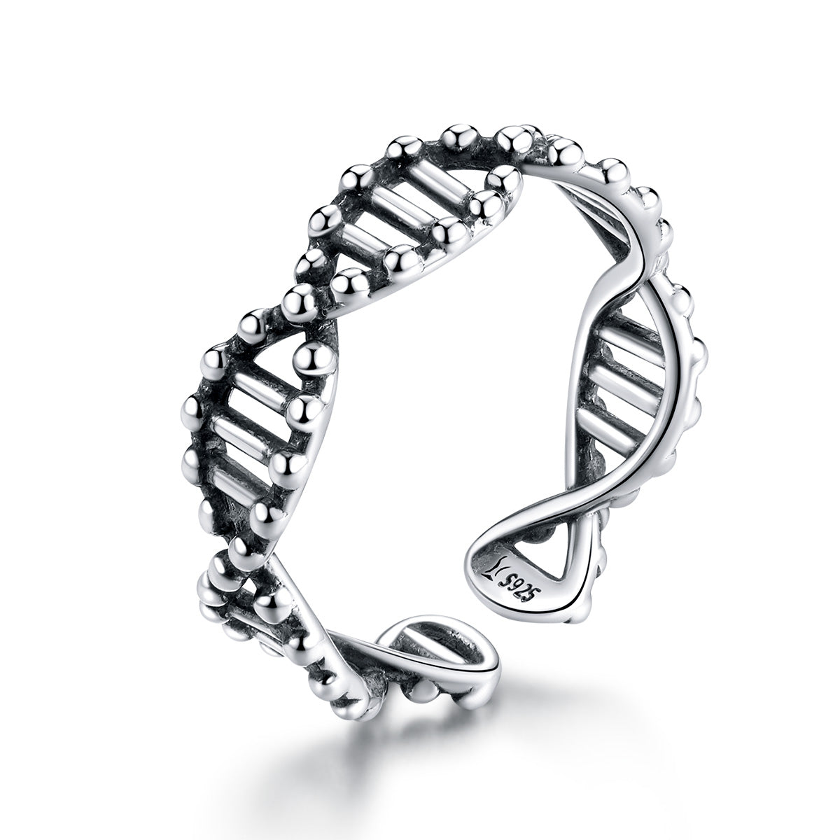 Anillo oxidado de plata esterlina 925 elegante para mujeres