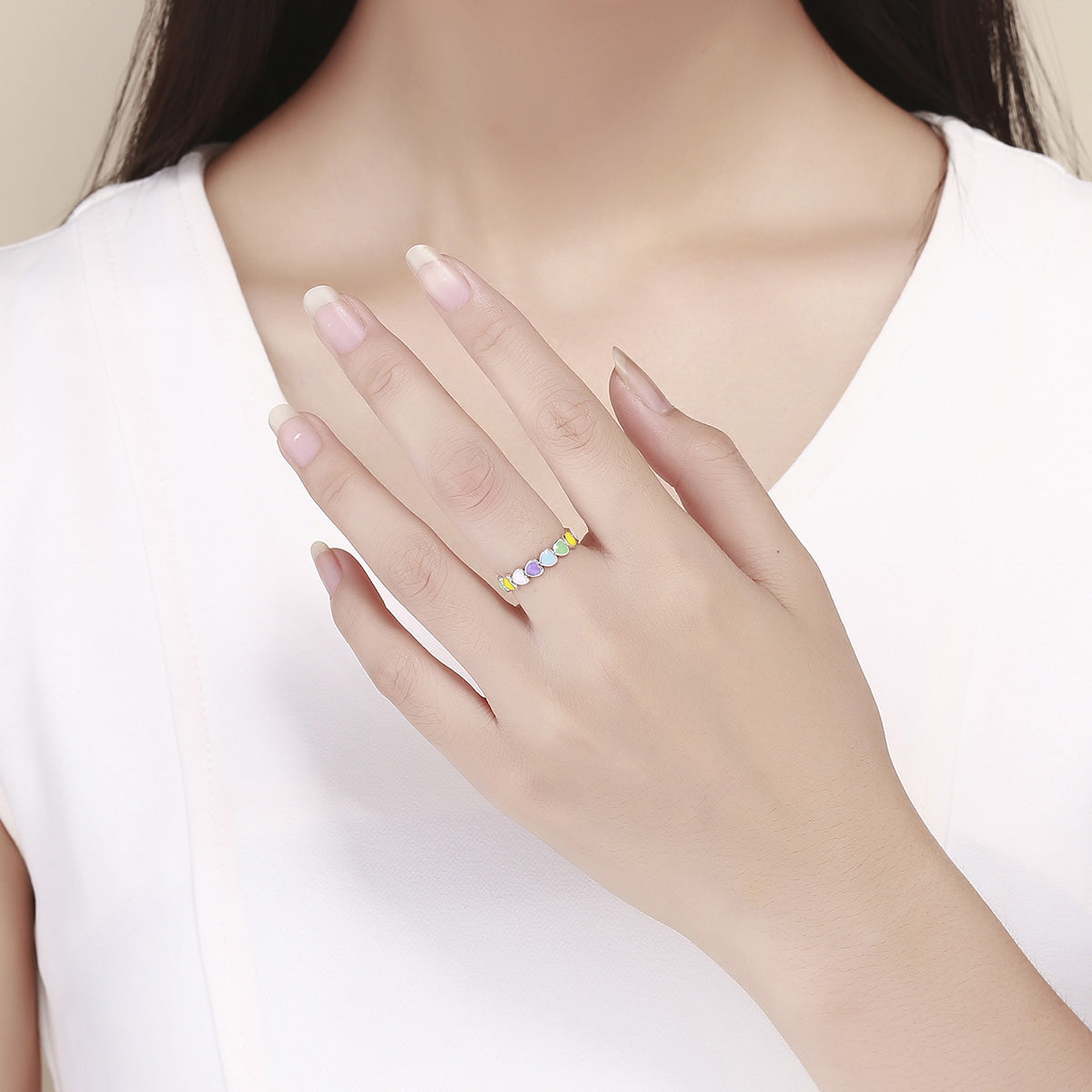 Bague de fiançailles élégante en argent sterling 925 - Taille 5.0