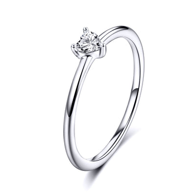 Elegant 925 Sterling Silver Engagement Ring with CZ