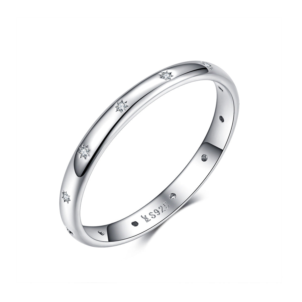 Bague pavé en CZ en argent sterling 925 élégant pour femmes - Taille 6.0