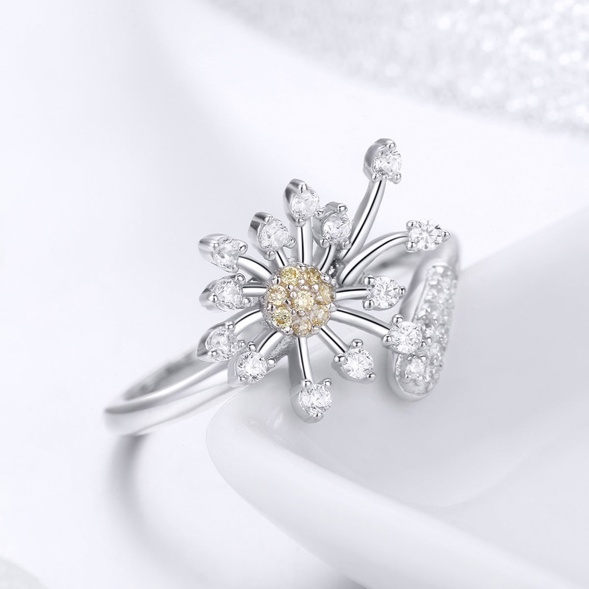 Bague de fiançailles élégante en argent sterling 925 avec CZ