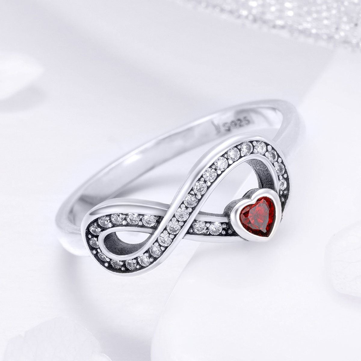 Bague de fiançailles élégante en argent sterling 925 pour femmes