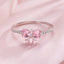 Elegant 925 Sterling Silver Plated White Gold Pendant Ring Size 6