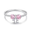 Elegant 925 Sterling Silver Plated White Gold Pendant Ring Size 6