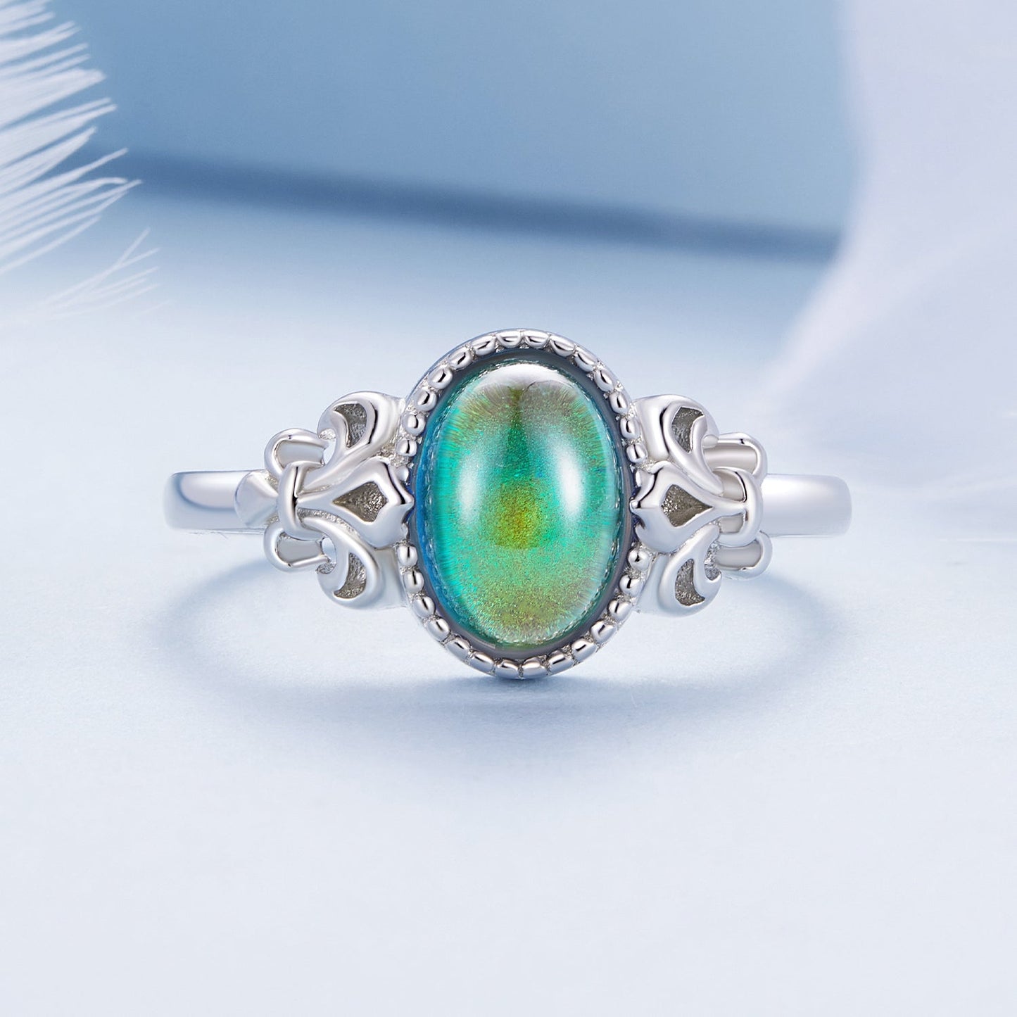 Bague élégante en argent sterling 925 avec verre transparent - Taille 6.0