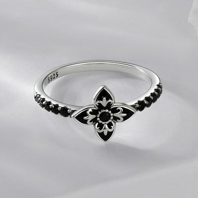 925 Sterling Silver Enamel Pendant Ring for Women