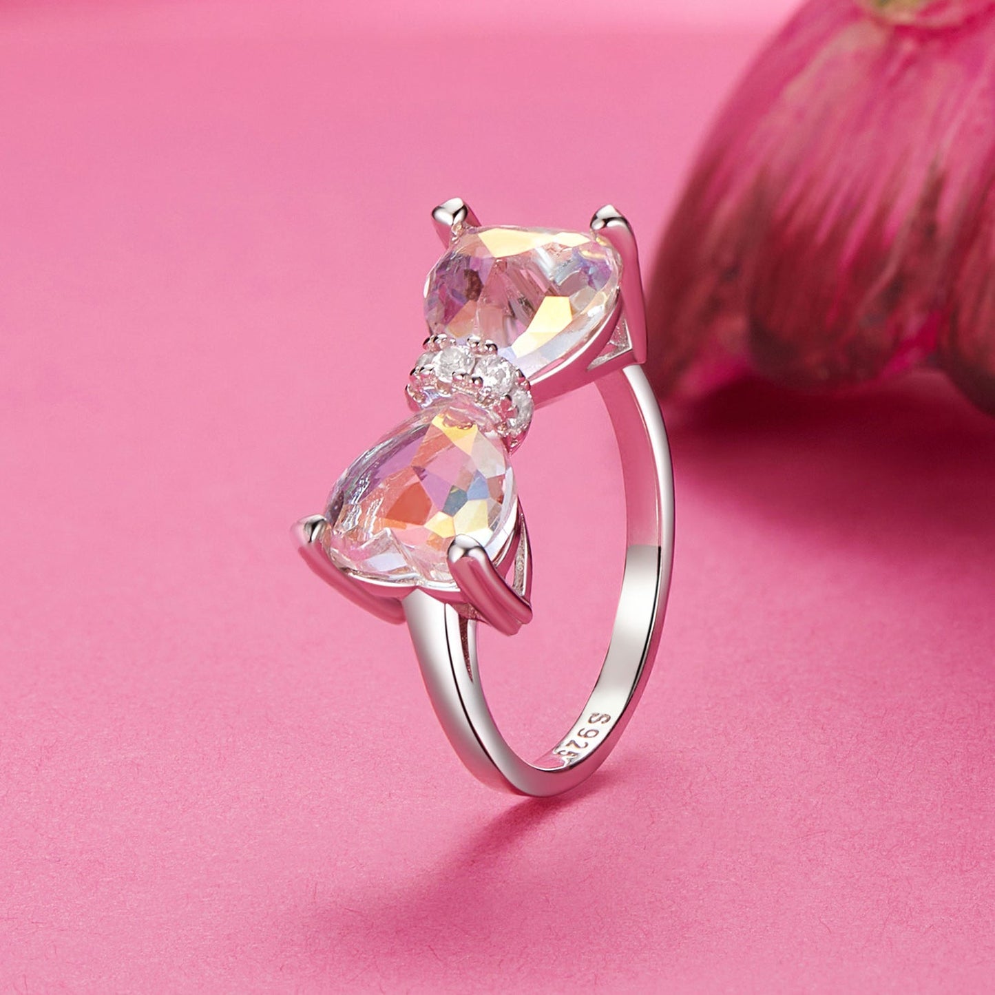 Bague en argent sterling 925 avec pavé CZ pour femmes