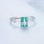 Bague de fiançailles élégante en argent sterling 925 avec CZ et verre pour femmes