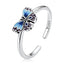 Elegant 925 Sterling Silver Enamel Butterfly Ring