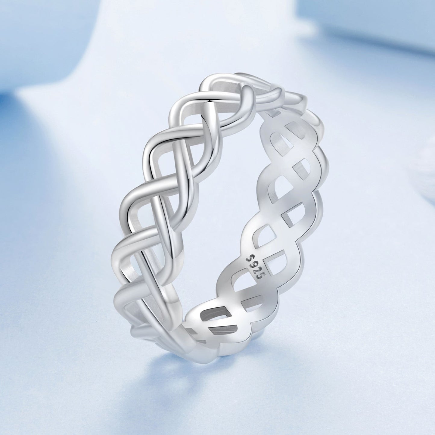 Bague élégante en argent sterling 925 et or blanc - Taille 6.0