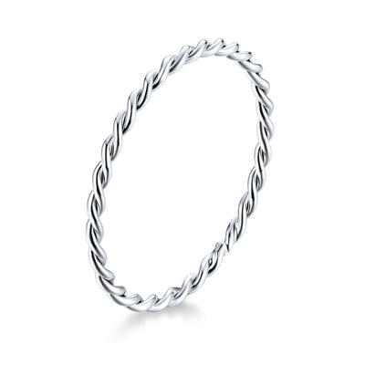 Bague élégante en argent sterling 925 plaqué platine pour femmes - Taille 6.0