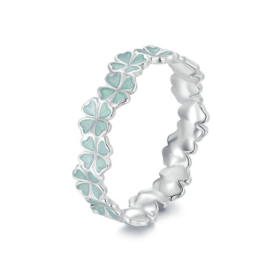 Elegant 925 Sterling Silver Enamel Ring for Women - Size 6