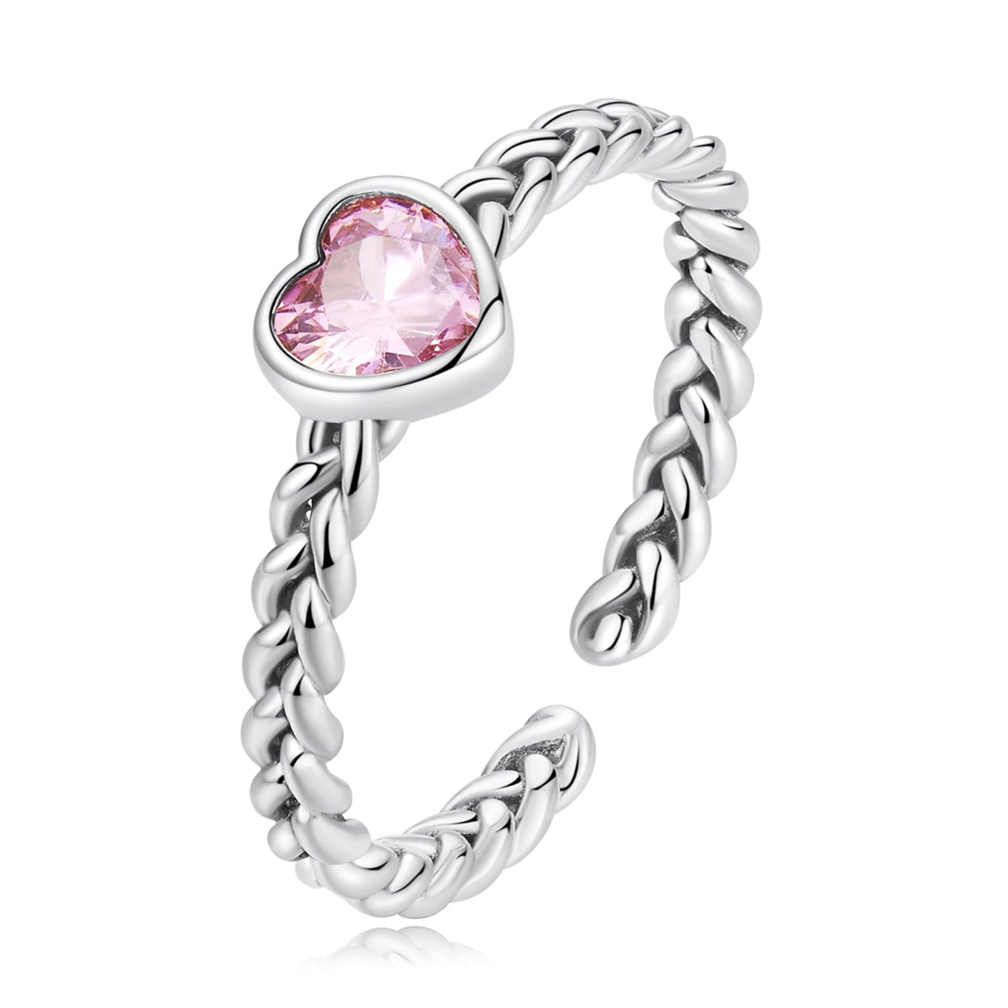 Bague en argent sterling 925 avec CZ Love pour femmes