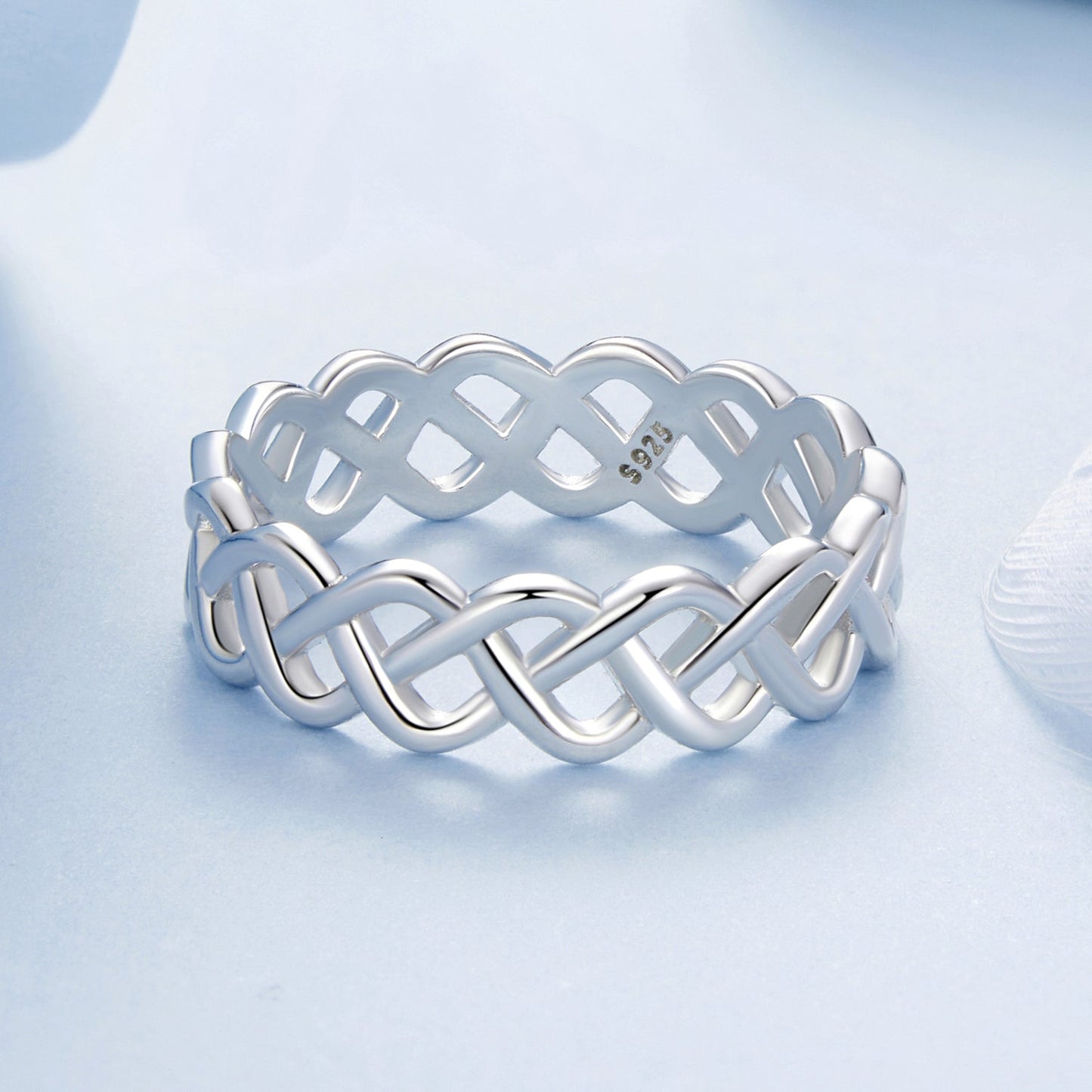 Bague élégante en argent sterling 925 et or blanc - Taille 6.0