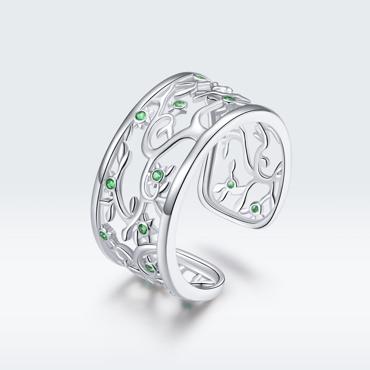 S925 Sterling Silver Pavé Setting CZ Engagement Ring