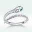 Anillo delgado de CZ con pavé en plata de ley 925 oxidada