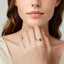 Anillo de Colgante de Ágata y CZ de Plata Esterlina 925 - Talla 6