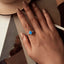 925 Sterling Silver Opal Engagement Ring with White Gold Plating