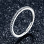925 Sterling Silver Platinum Plated CZ Pavé Setting Ring - Size 5.0