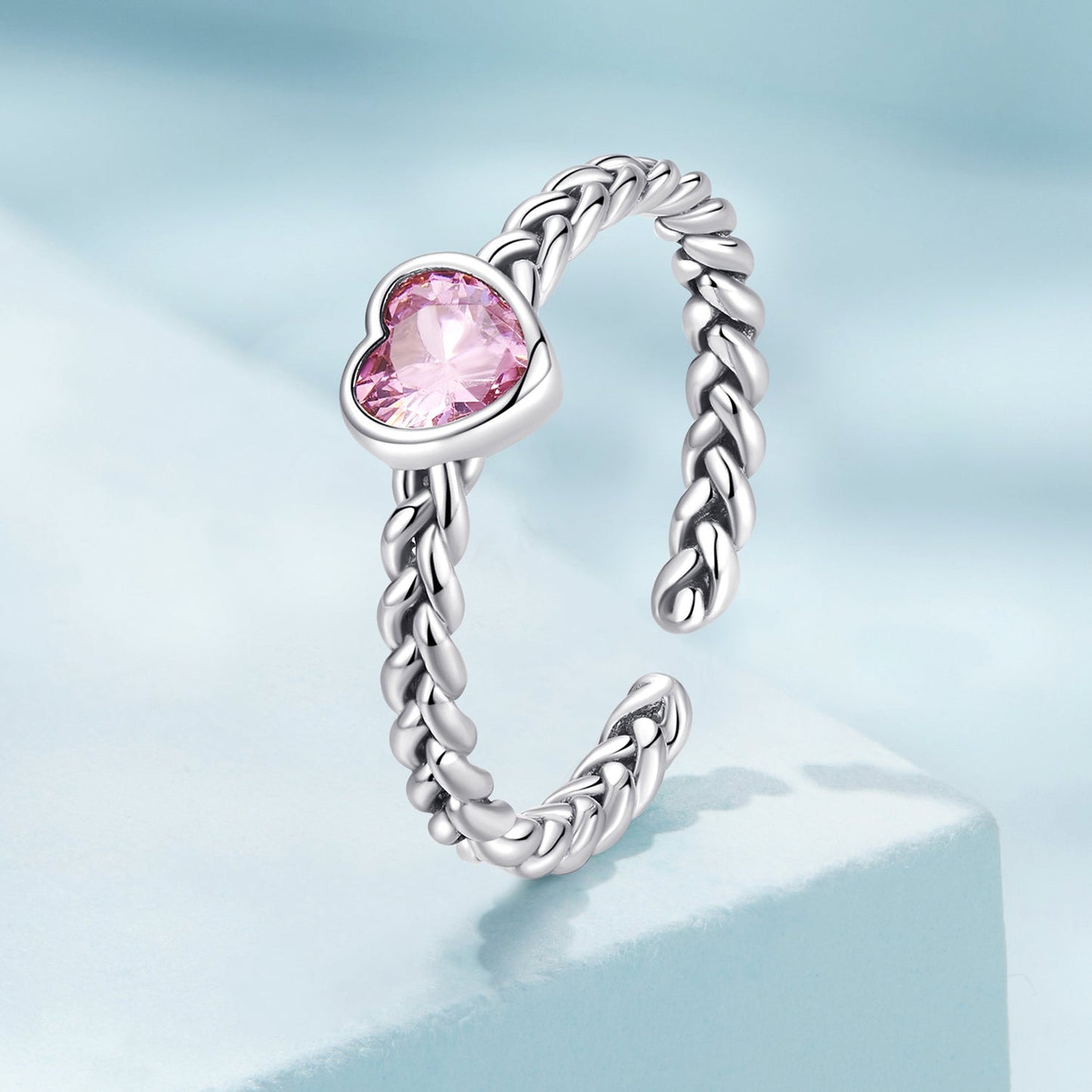 Bague en argent sterling 925 avec CZ Love pour femmes