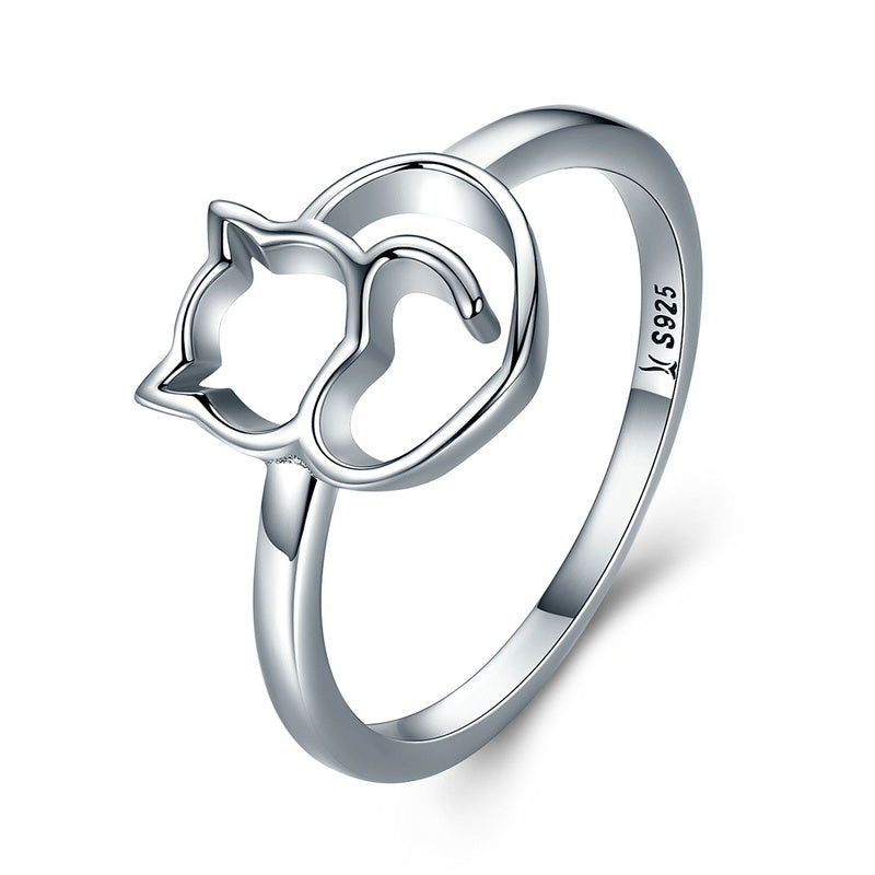 Elegant 925 Sterling Silver Engagement Ring with Platinum Plating