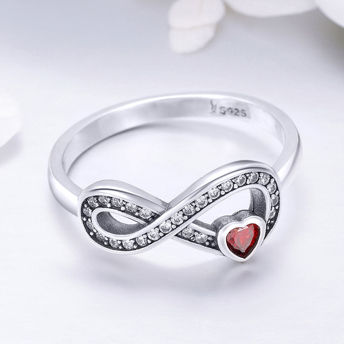 Bague de fiançailles élégante en argent sterling 925 pour femmes