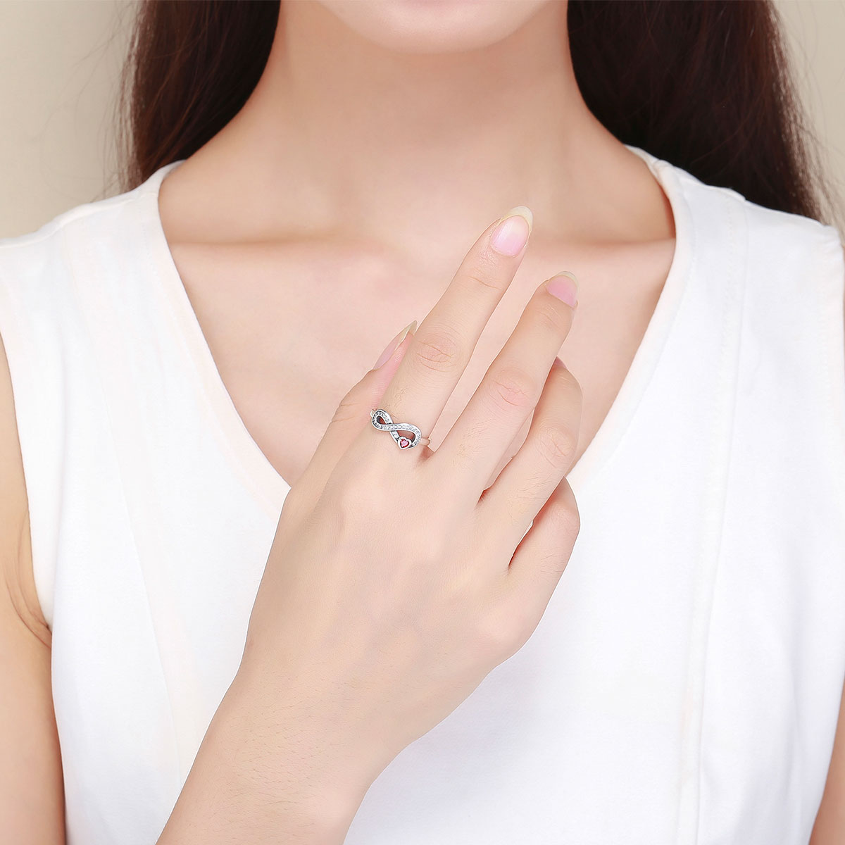 Bague de fiançailles élégante en argent sterling 925 pour femmes
