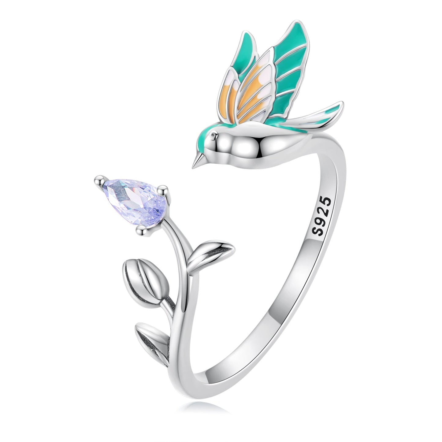 Bague en CZ avec pavé en argent sterling 925 élégant