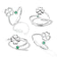 925 Sterling Silver Four-Leaf Clover Ring with Pavé CZ