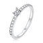 Bague de fiançailles en argent sterling 925 oxydé avec CZ, taille 6