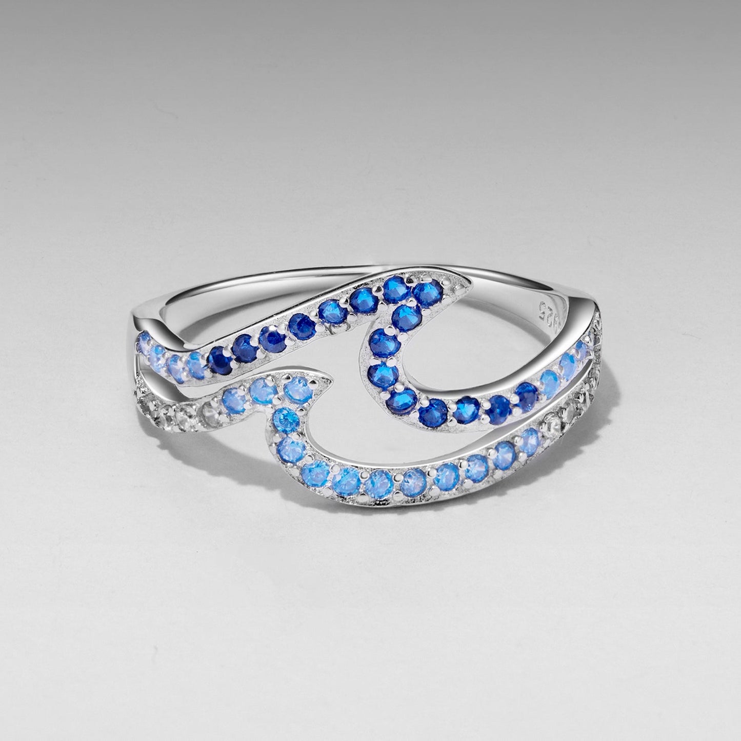 Elegant 925 Sterling Silver White Gold Plated CZ Ring for Women