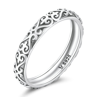 Elegant 925 Oxidized Silver Ring for Women - Size 6.0