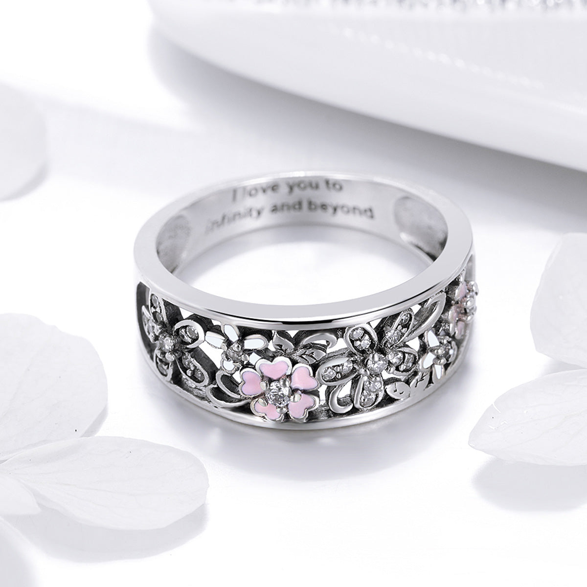 Anillo de Compromiso Elegante de Plata Esterlina S925 - Talla 6.0
