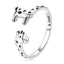 Bague en argent sterling 925 oxydé en forme de girafe pour femmes