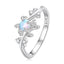 Bague de fiançailles en argent sterling 925 avec opale et CZ pour femmes