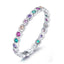 Bague en argent sterling 925 avec pavé CZ pour femmes - Taille 6.0